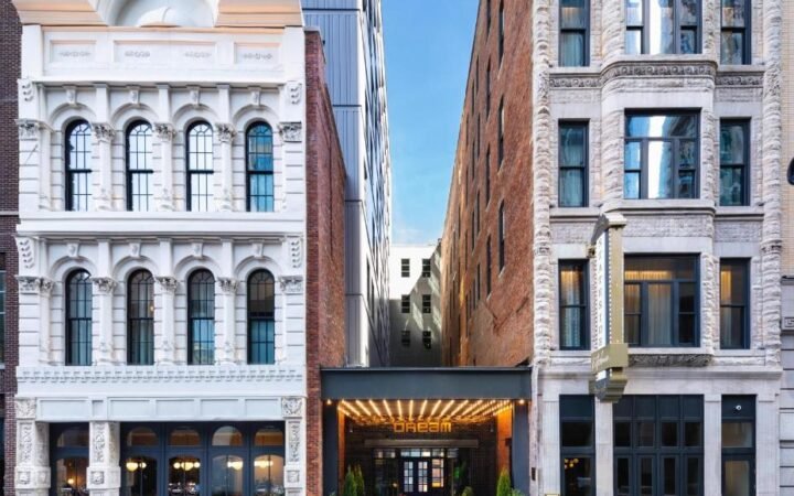 Art Deco guest room and suite interior at Dream Nashville in Printers Alley