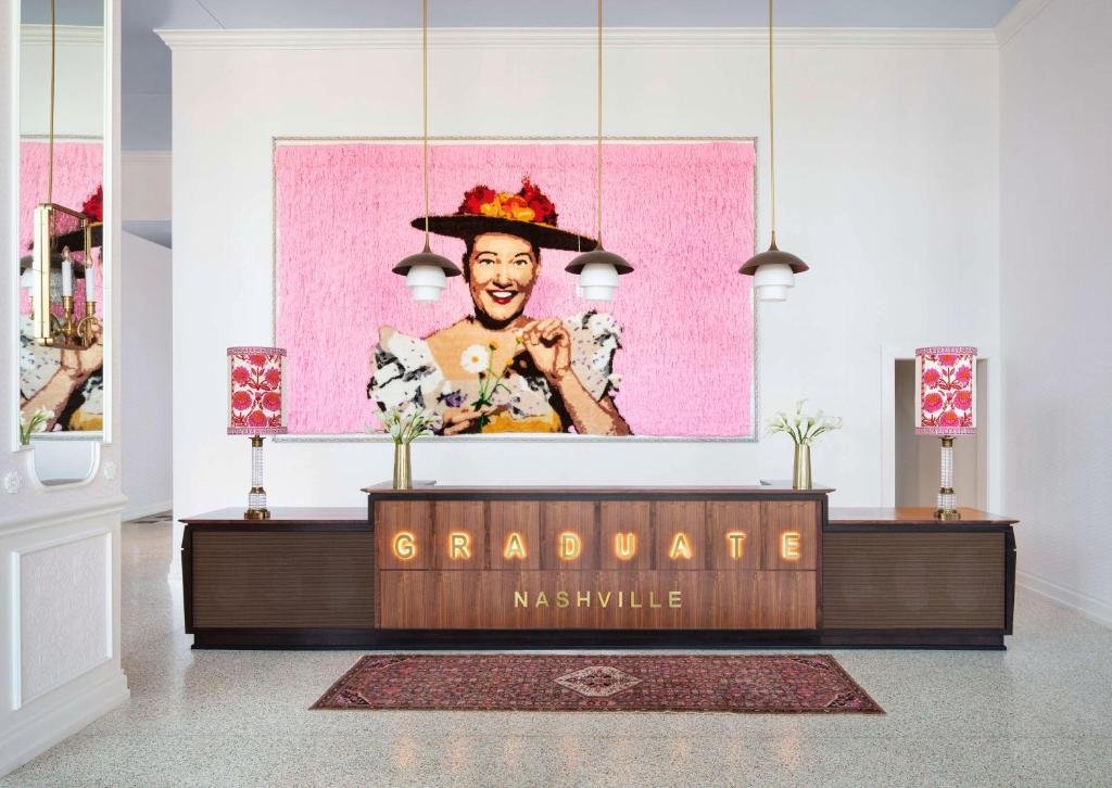 White Limozeen pink rooftop bar and pool deck at Graduate by Hilton Nashville