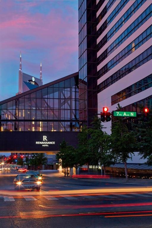 Renovated guest room overlooking downtown at Renaissance Nashville Hotel