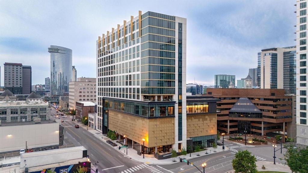 Fifth-floor outdoor pool and Lovelorn terrace at Tempo by Hilton Nashville Downtown