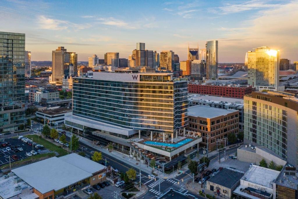 9,700-square-foot WET Deck pool and cabanas at W Nashville in The Gulch